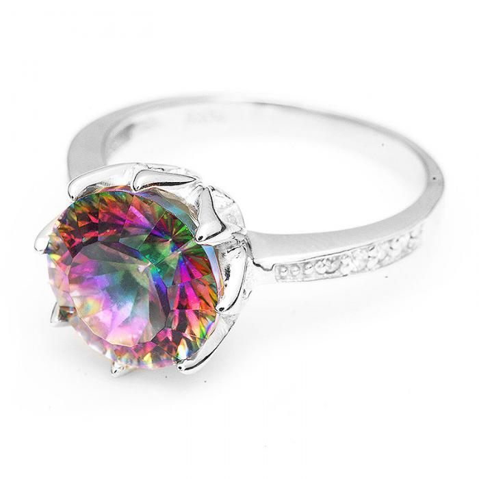Inel Borealy Argint 925 Topaz 4 Carate Mistic Round Marimea 6 [3]