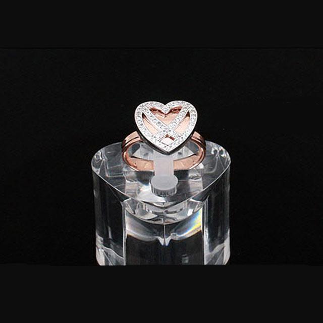 Diamond Heart White & Pink Inel Marimea 6 [5]
