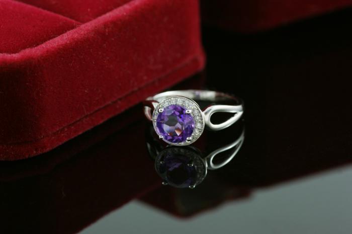 Inel Halo Ametist Natural Borealy [2]