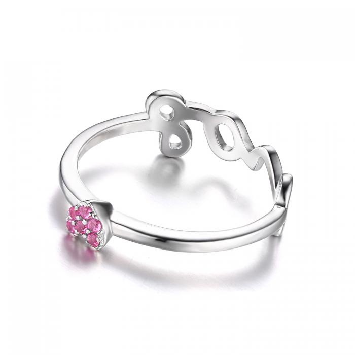 Inel Love you in my heart Pink – marimea 7 [3]