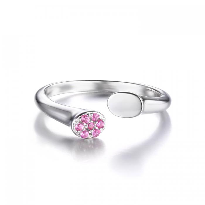 Inel Pink Safir Wrap Stackable ajustabil [2]