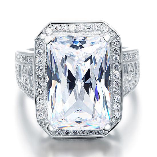 Inel Borealy Argint 925 Simulated Diamond Radiant Cut Created Marimea 7 [2]