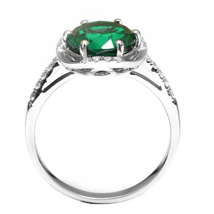 Inel Round Luxury Smarald 3 carate Argint Borealy Marimea 6,5 [3]