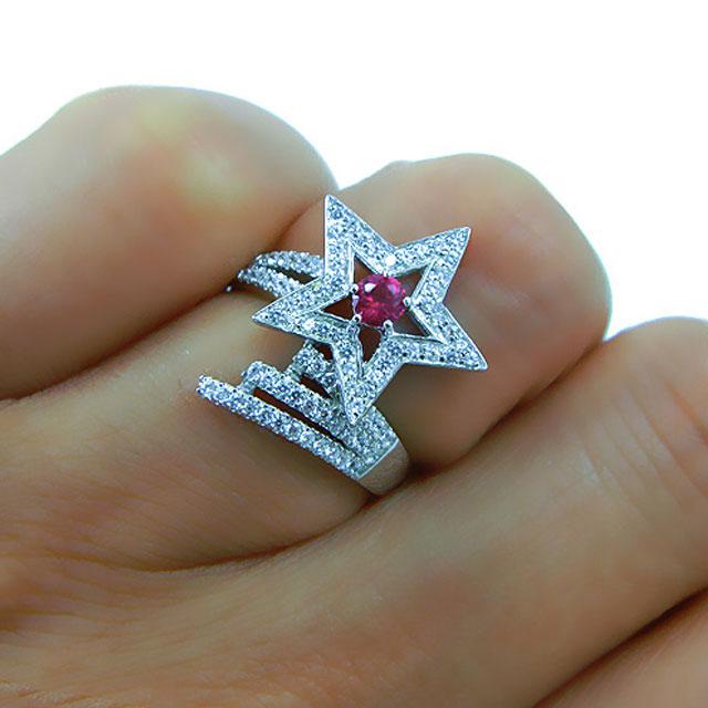 Inel Borealy Argint 925 Rubin Star Marimea 6 [2]