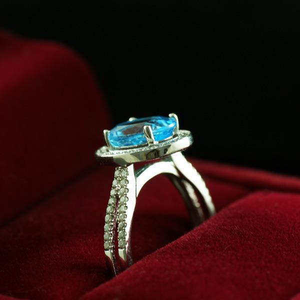 Inel Halo Lux Topaz Natural Borealy [5]