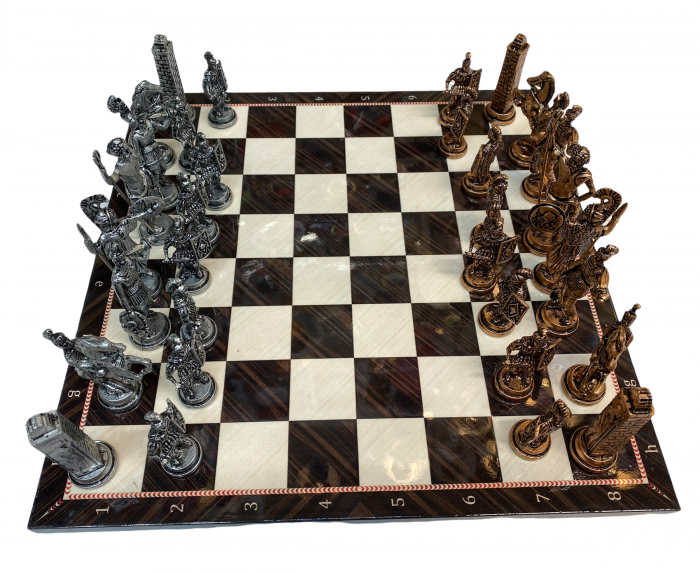 Luxury Joc de SAH din lemn cu piese din metal AURII/ARGINTII, calitate premium [4]