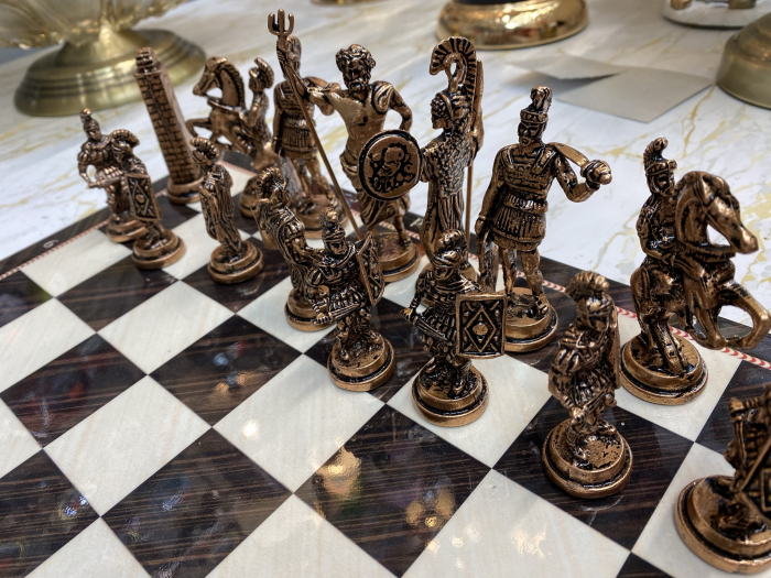 Luxury Joc de SAH din lemn cu piese din metal AURII/ARGINTII, calitate premium [2]