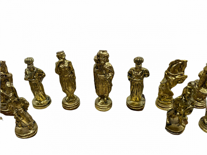 Joc de SAH din lemn cu piese din metal AURII/ARGINTII, calitate premium [7]