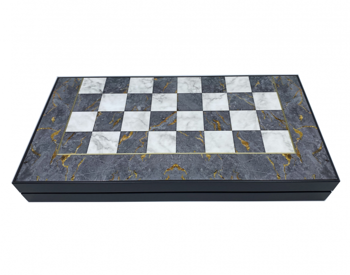 Joc Table si Sah - model Marmura, calitate premium + Piese de Sah + Carti de joc aurite. TOP 10 Cadouri Barbati [2]