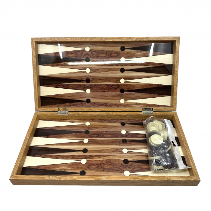 Joc Table si Sah - model Natural Wood, calitate premium + Piese de Sah + Carti de joc aurite [3]