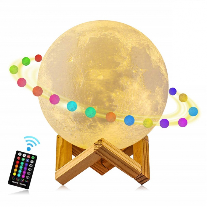 Lampa Luna 3D Moon by Borealy cu telecomanda si 16 culori [2]