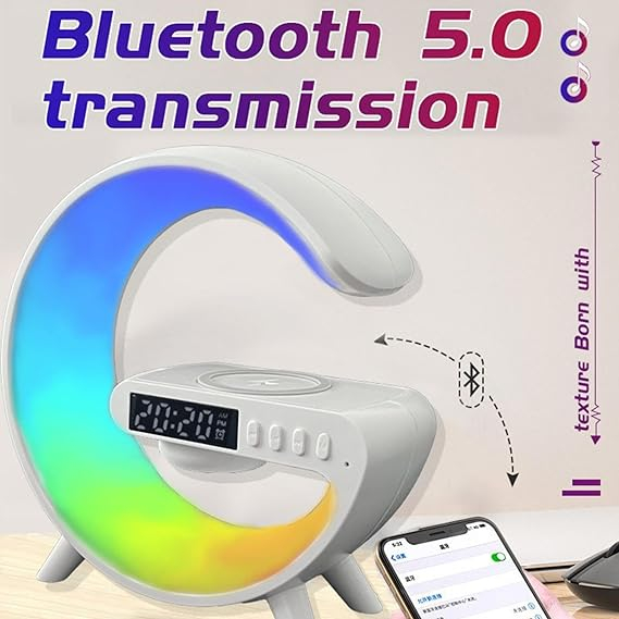 Life Assistant 15cm x 14 cm - Multifunction Ceas, Lampa, Difuzor multifuncțional, încărcător wireless, lumină rgb de control al aplicațiilor [4]