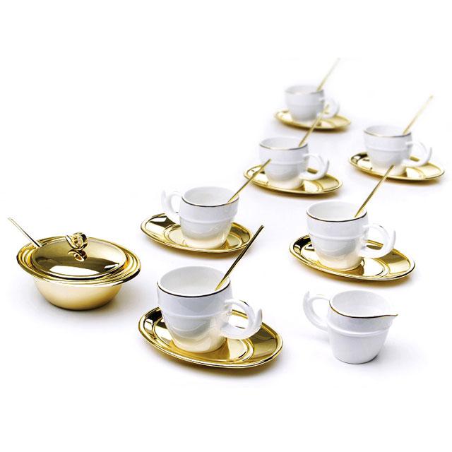 Luxury Gold Coffee Set For Six by Chinelli - Made in Italy [1]