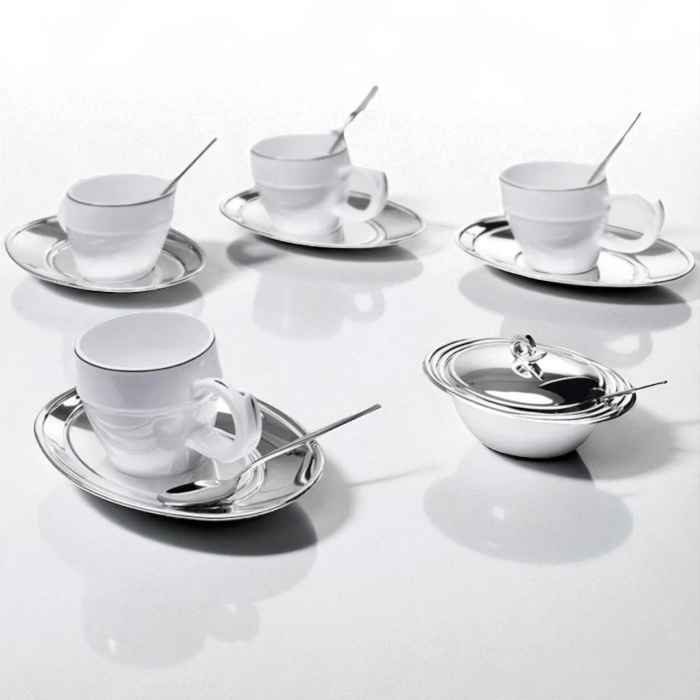 Luxury Silver Coffee Set For Four by Chinelli - Made in Italy [1]