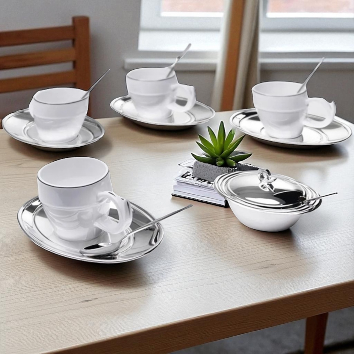 Luxury Silver Coffee Set For Four by Chinelli - Made in Italy [2]
