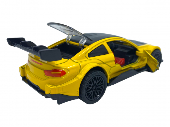 Masinuta copii metalica - Galben cu Negru - cu usi ce se deschid [3]