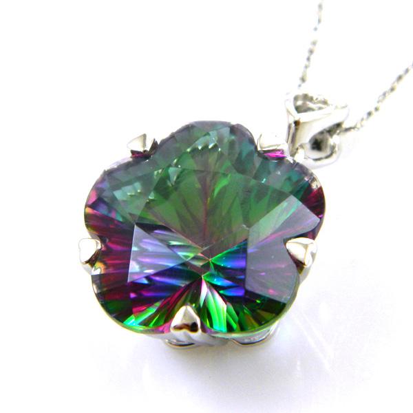 Colier Flower Mystic Topaz Natural Argint & Lantisor Argint Italy [5]
