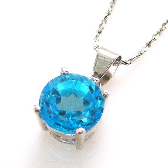 Medalion Topaz Natural Blue Stud 2,25 carate [3]