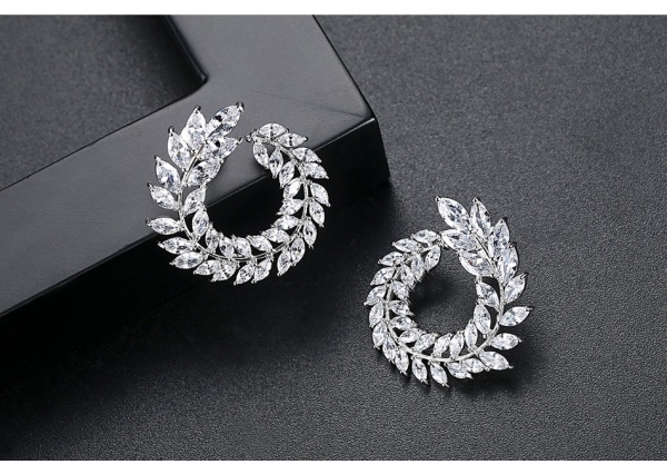 Cercei Zirconia Diamonds Leaf Olive [8]