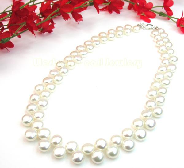 Colier Perle White Naturale de Cultură Button [4]