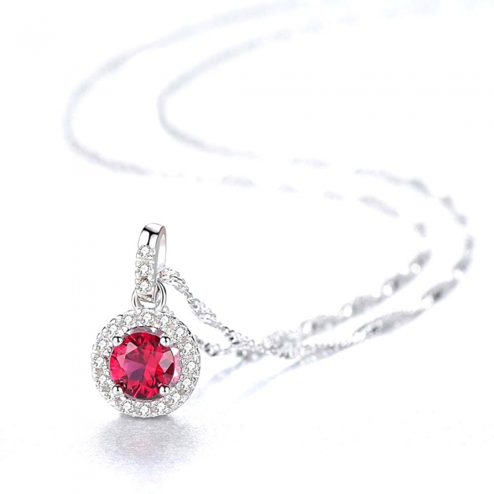 Pink Sapphire Pallace Set Cercei si Colier Argint 925 by Borealy [3]