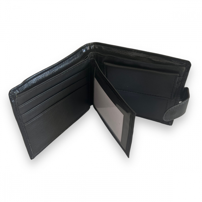 Portofel Barbati, din piele ecologica, negru, 12 x 10 cm [2]