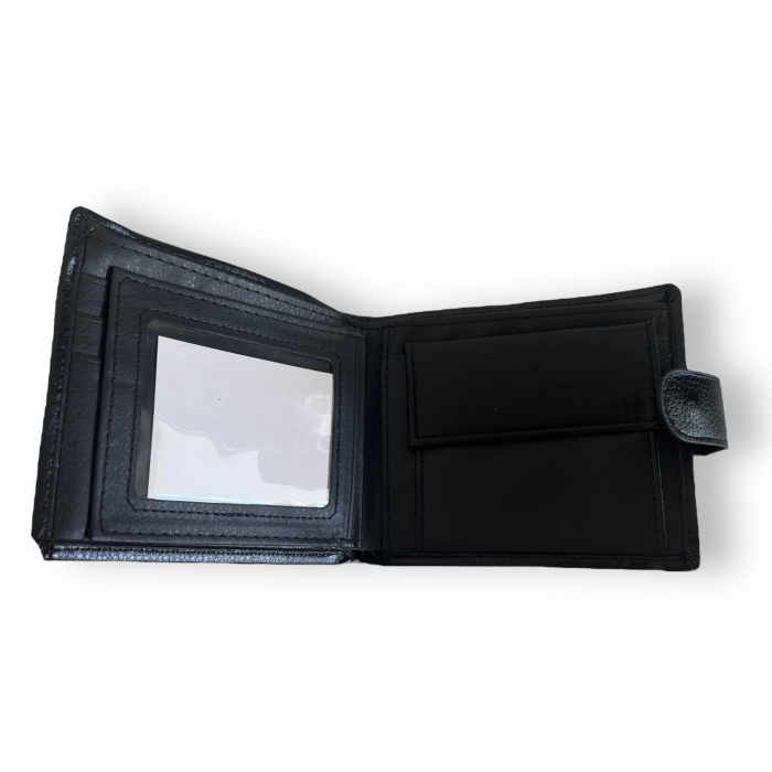 Portofel Barbati, din piele ecologica, negru, 12 x 10 cm [3]