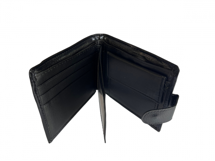 Portofel Barbati, din piele ecologica, negru, 12 x 10 cm [6]