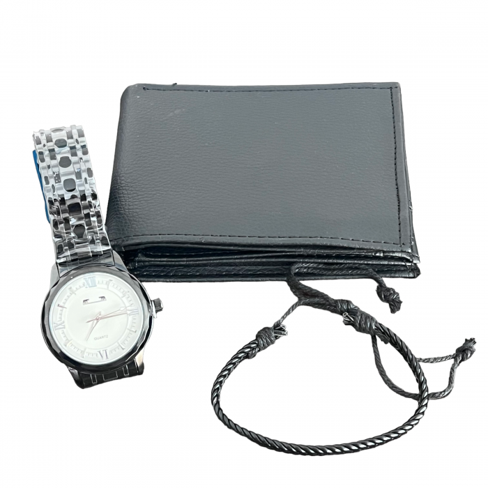 Set Portofel din piele naturala Ceas Matteo Ferari si bratara Piele [3]