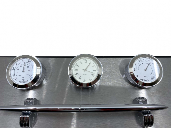 Business Desk Premium Silver - Ceas, Termometru, Higrometru [3]