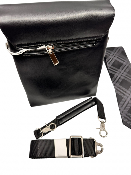 Premium Leather Set: Borsetă și Portofel din piele naturală + Cravata mătase [7]