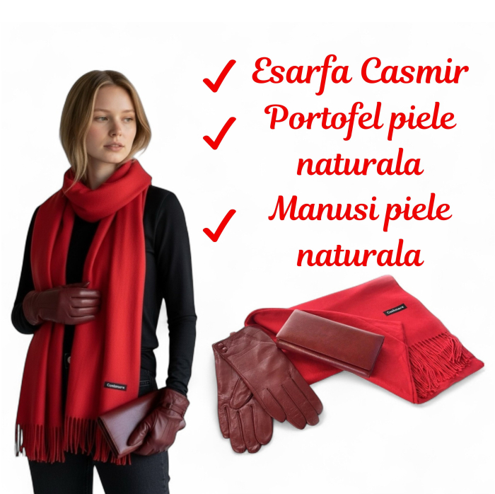 Vogue Manusi si Portofel Piele Naturala & Esarfa Casmir [1]