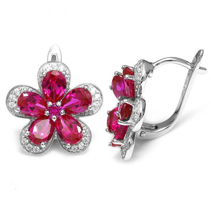 Colier şi Cercei Borealy Rubin Flowers 10 carate & Silver [7]