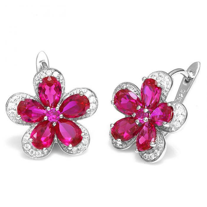 Colier şi Cercei Borealy Rubin Flowers 10 carate & Silver [4]