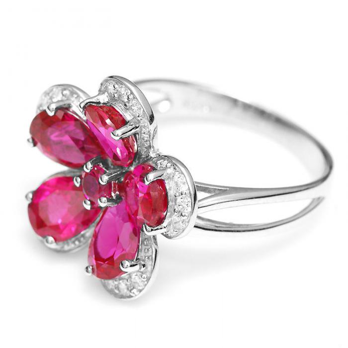 Inel Borealy Rubin Flowers 4 carate Marimea 7 [4]