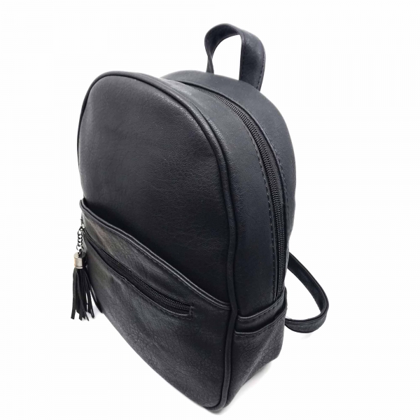 Rucsac dama Borealy, All Black, din piele ecologica [3]