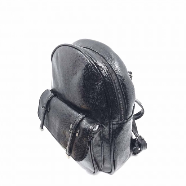 Rucsac dama Borealy, Glossy Black, din piele ecologica [3]