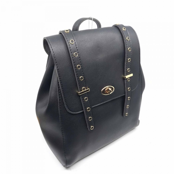 Rucsac dama Borealy, Sophisticated Black, din piele ecologica [2]