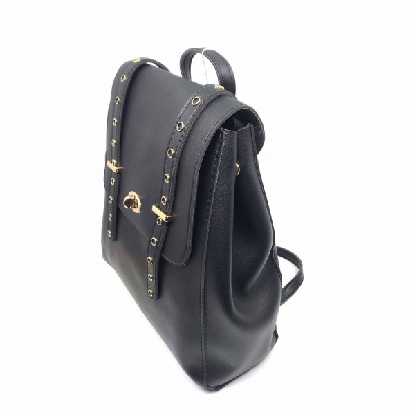 Rucsac dama Borealy, Sophisticated Black, din piele ecologica [3]