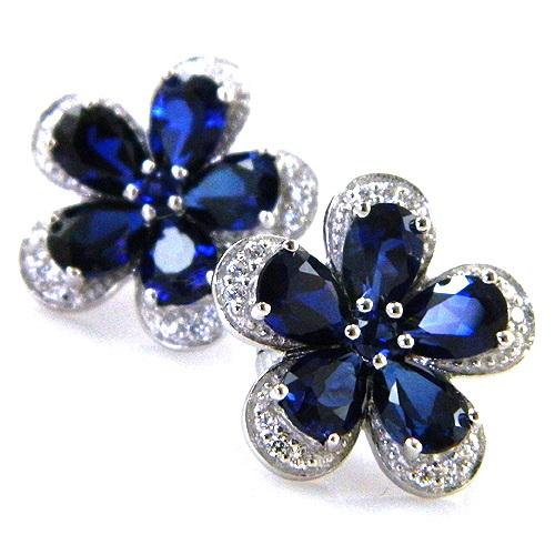 Safir Flowers Colier şi Cercei 10 carate & Silver 925 [8]
