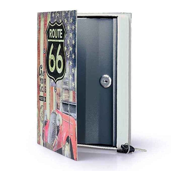 Seif in forma de carte Route 66, Medium Size: 18 x 12 x 5,5 cm [2]