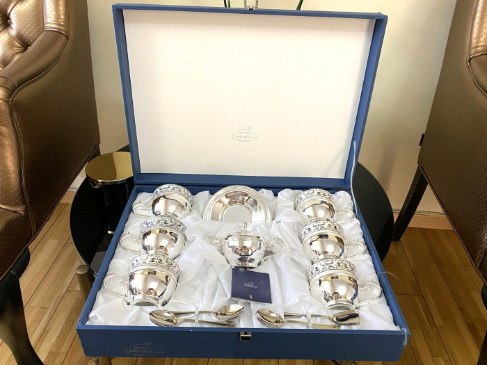 Serviciu de Cafea 6 Persoane Silver Plated by Chinelli - made in Italy [3]