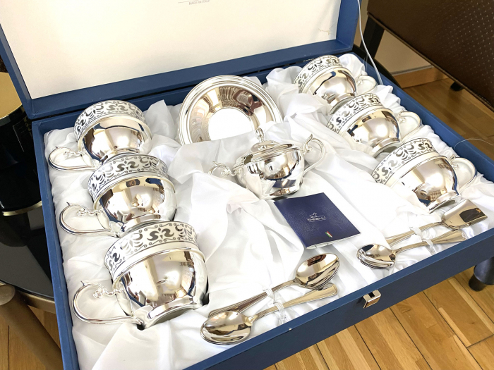 Serviciu de Cafea 6 Persoane Silver Plated by Chinelli - made in Italy [2]