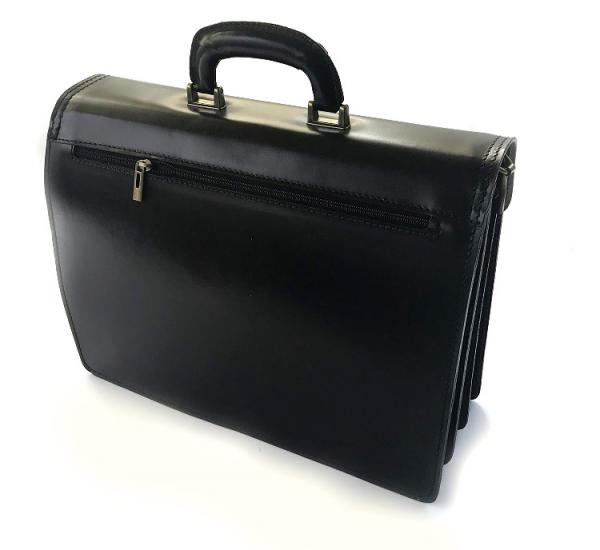 Set Servieta neagra Piele Naturala cu Trei Compartimente [2]