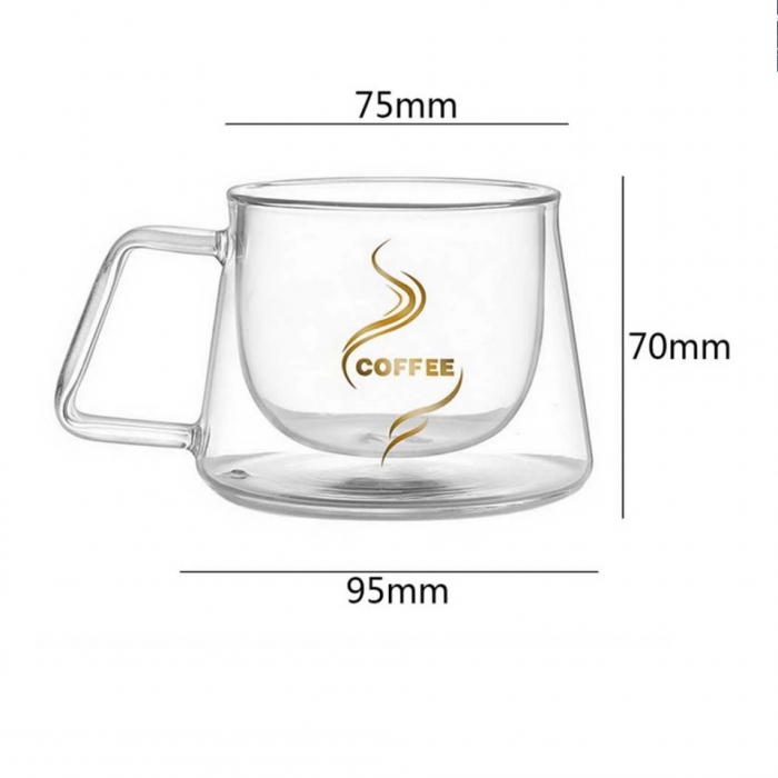 Set 2 Cani din sticla dubla Coffee 180 ml Kitchen [4]