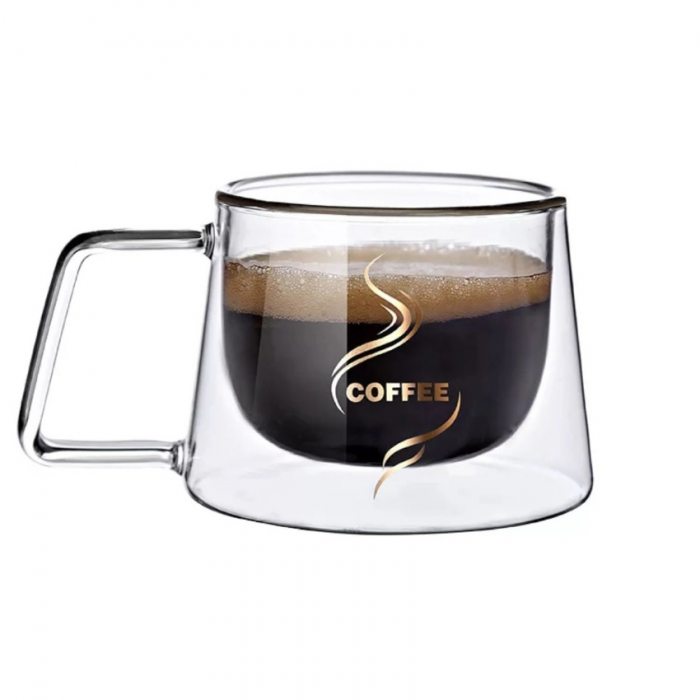 Set 2 Cani din sticla dubla Coffee 180 ml Kitchen [3]