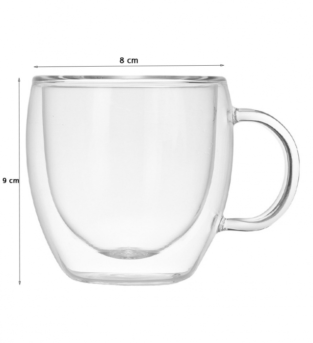 Set 2 Cani Cappuccino din sticla dubla 180 ml Kitchen [4]