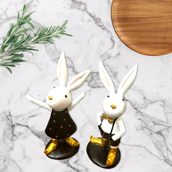 Set 2 Decoratiuni Paste Iepurasi Gold [2]