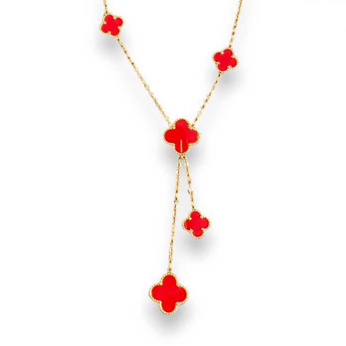 Set Cercei Colier Floare Red [2]