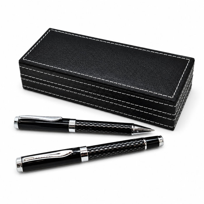 Set 2 Pixuri Elegante în Cutie din Piele Ecologică Cadou Business Premium pentru Bărbați [2]